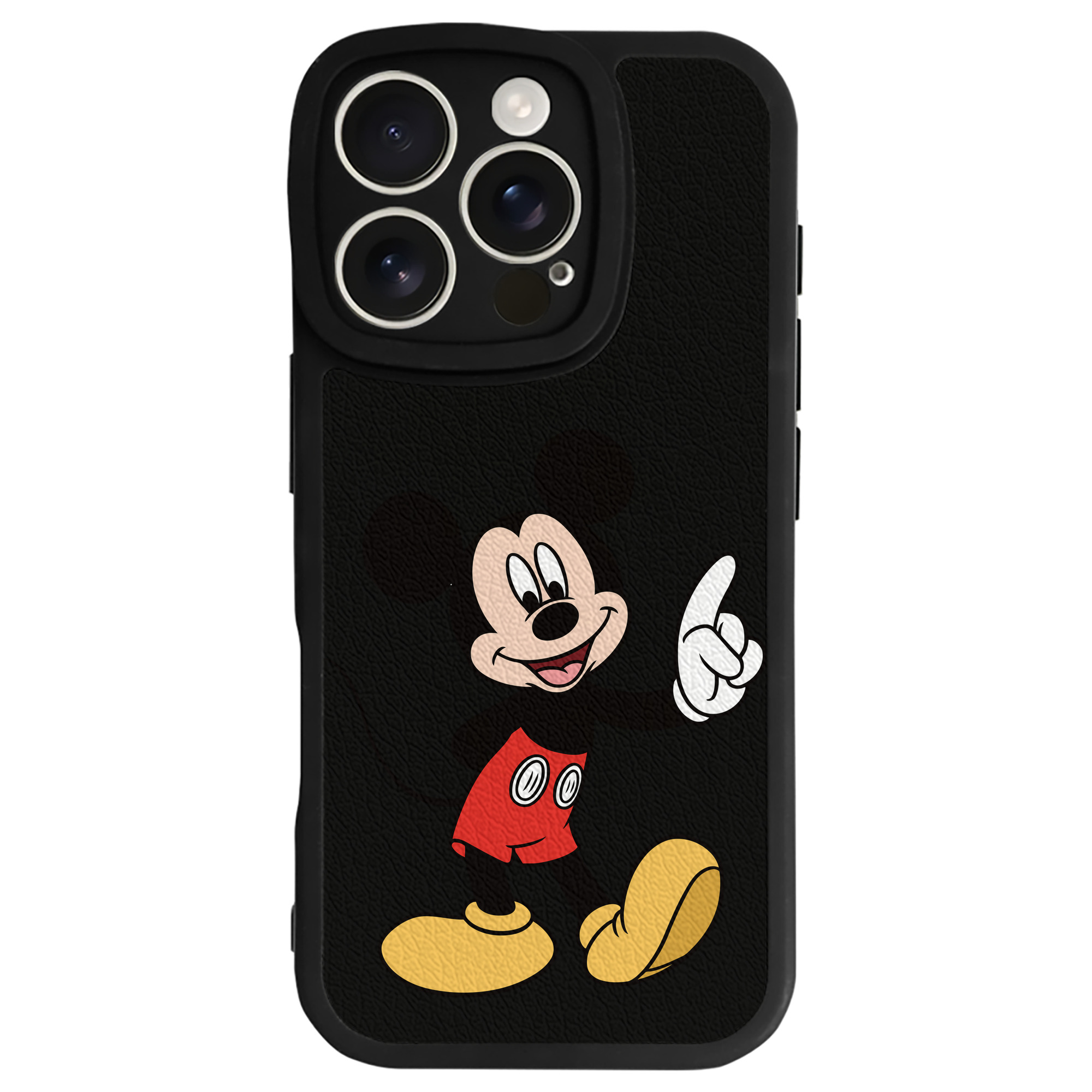 （画像用） ミッキーマウス Mickey Mouse 【iPhone 16シリーズ対応】シリコンスマホケース（レザー調） 材質：シリコン
